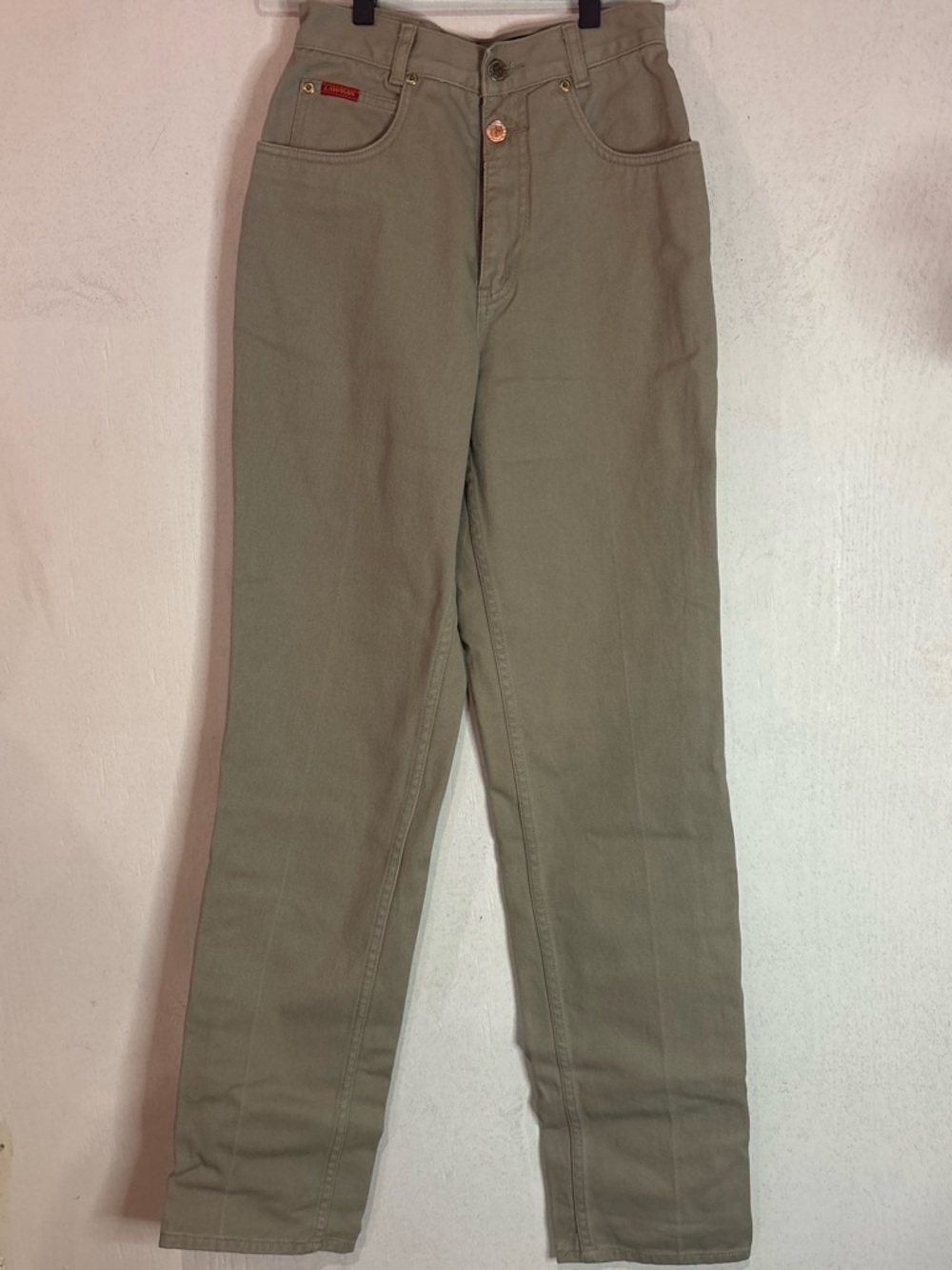 High-Rise Skinny Pants in Olive Green - Unbranded